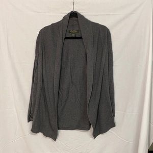 Eddie Bauer Grey Waterfall Design Draped Relaxed Fit Ribbed Cardigan Size Small